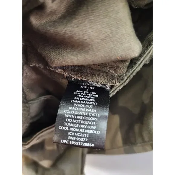 Social Standards Pants Womens Size 4 Army Camouflage Green Utility Ankle 1184 - Picture 3 of 13